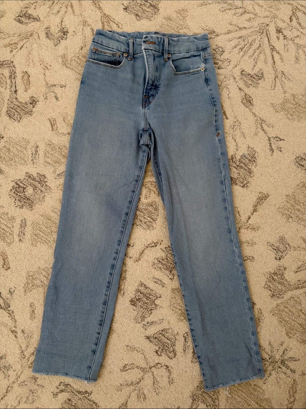 Good American Light Blue Straight Leg Jeans